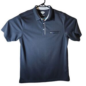 Callaway V Logo Golf Black Pocket Polo Shirt Size L